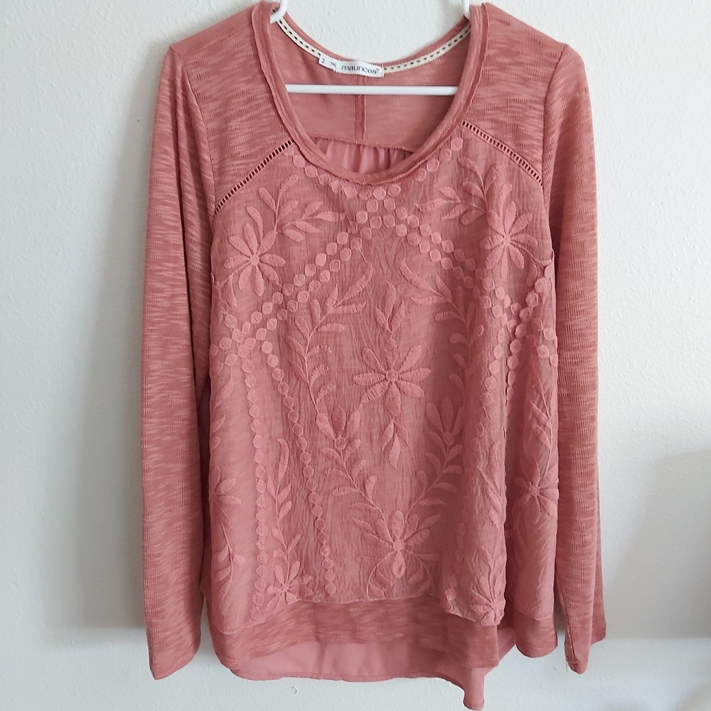 Maurices, long sleeve, lace top - Plus size 2